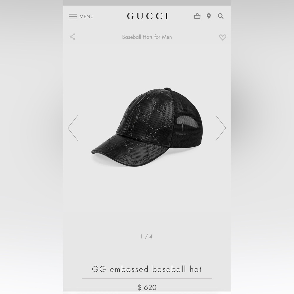 GG embossed baseball hat gucci